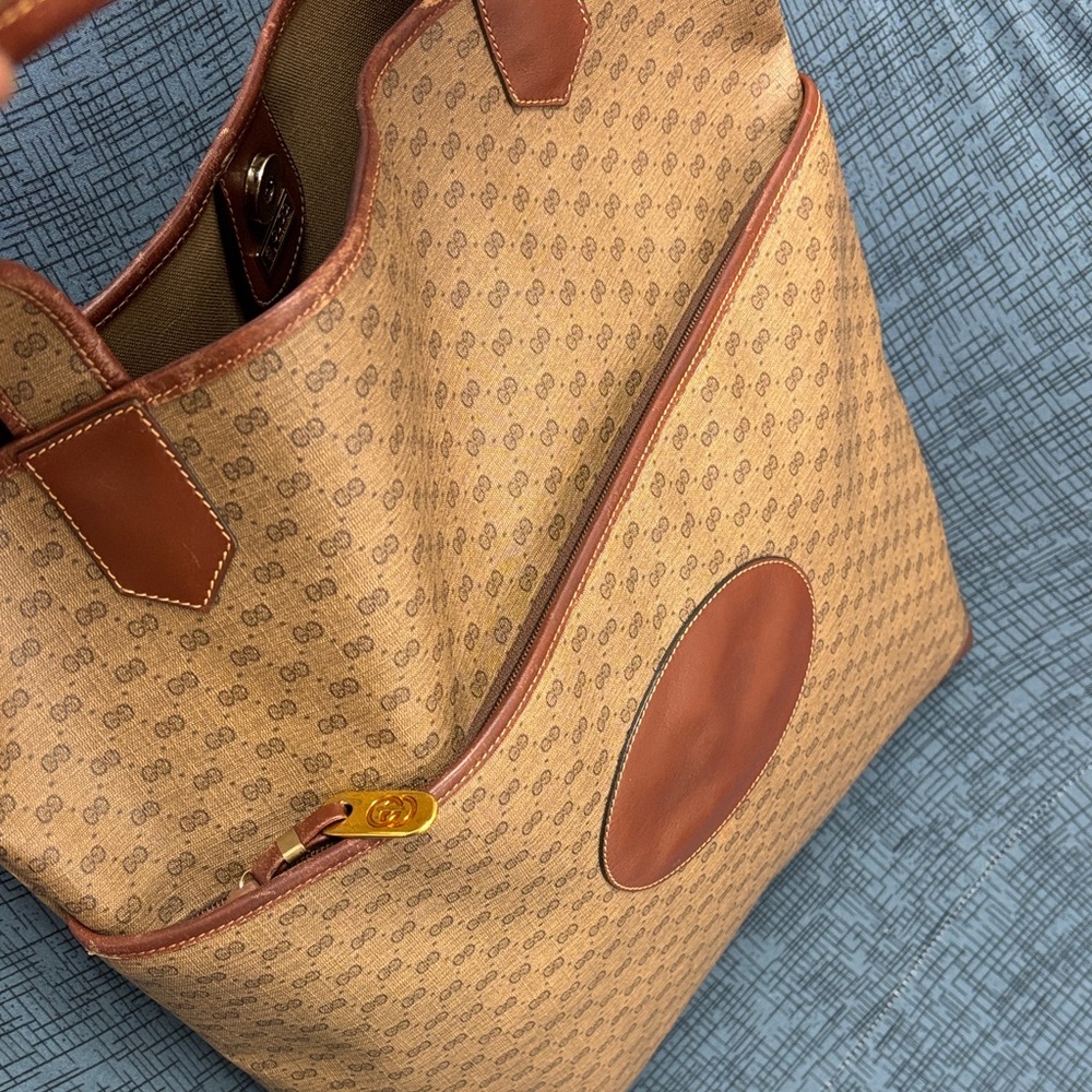 Gucci authentic Brown Vintage PatterTote Bag -As-is sale. Original/Vintage
